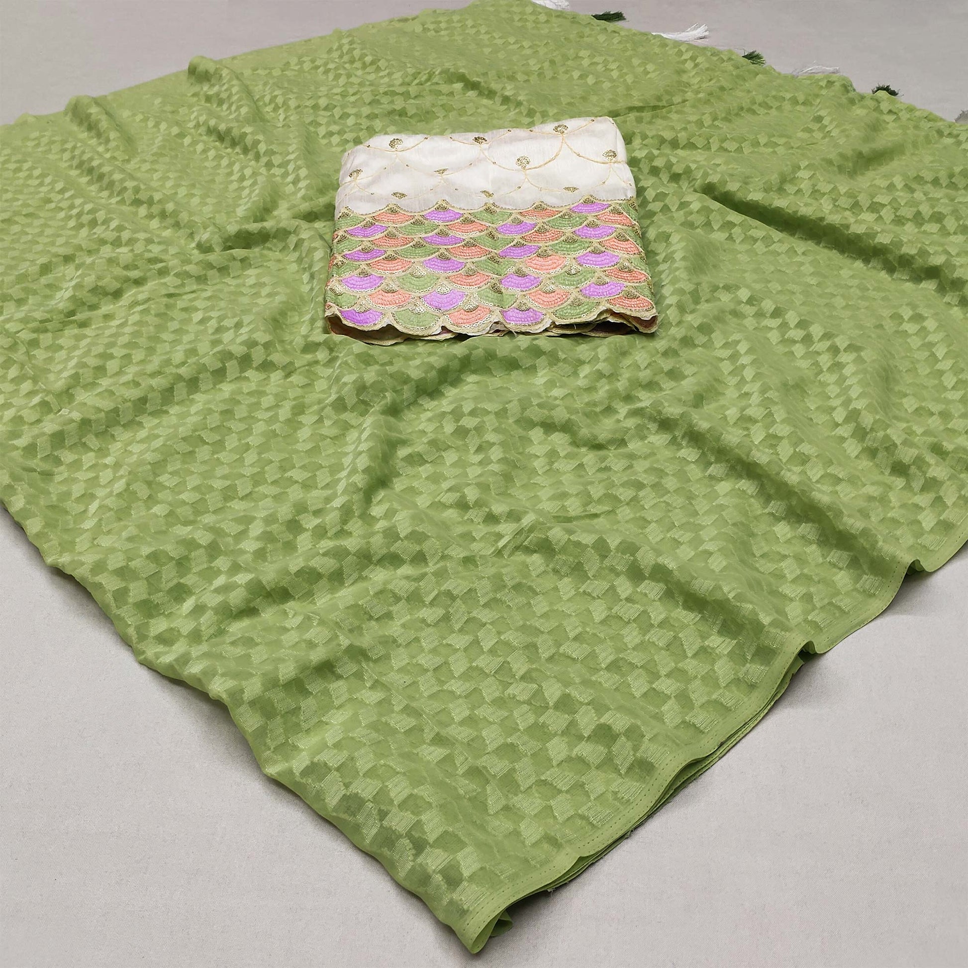 green-woven-jacquard-saree-with-tassels-1