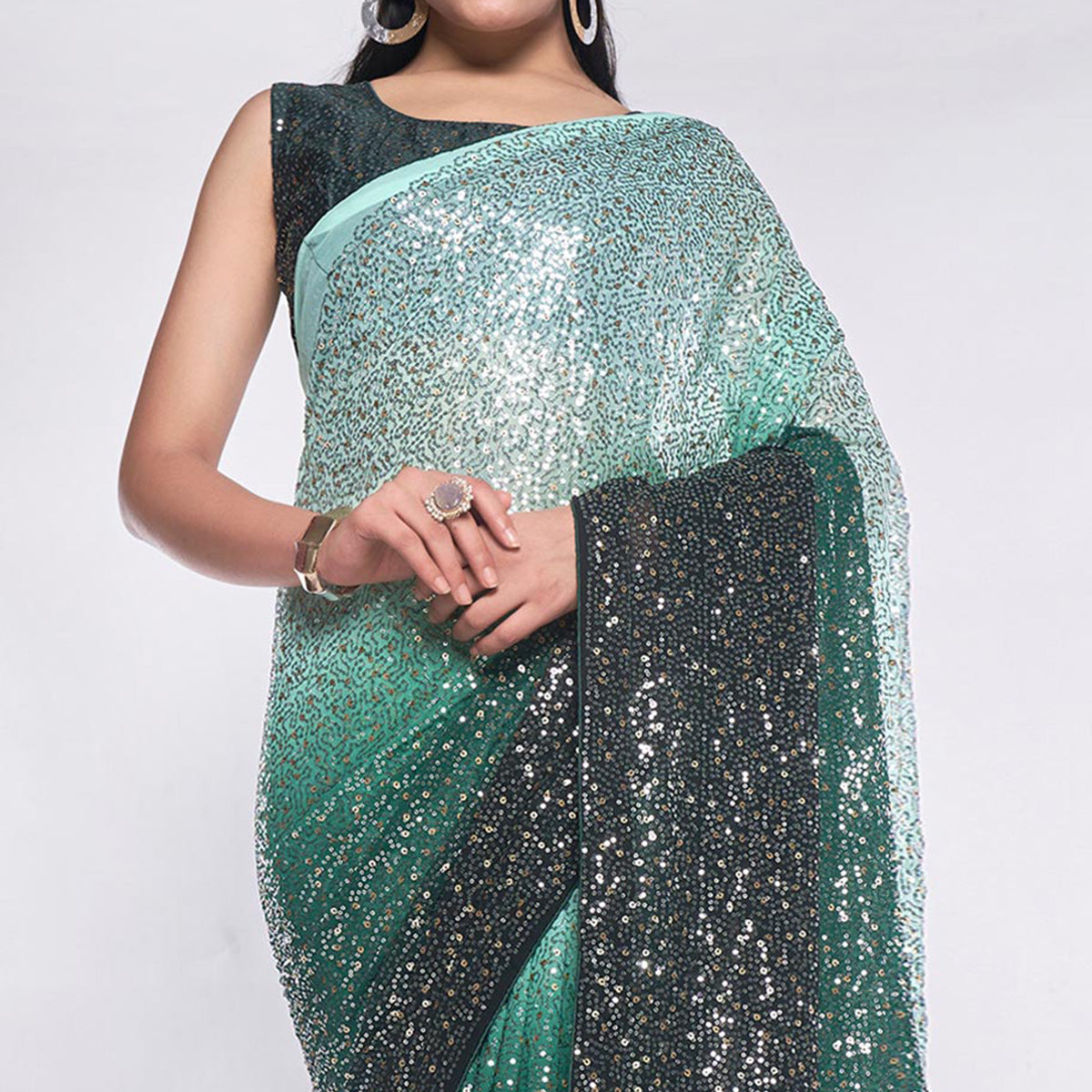 green-sequins-embroidered-georgette-saree-2