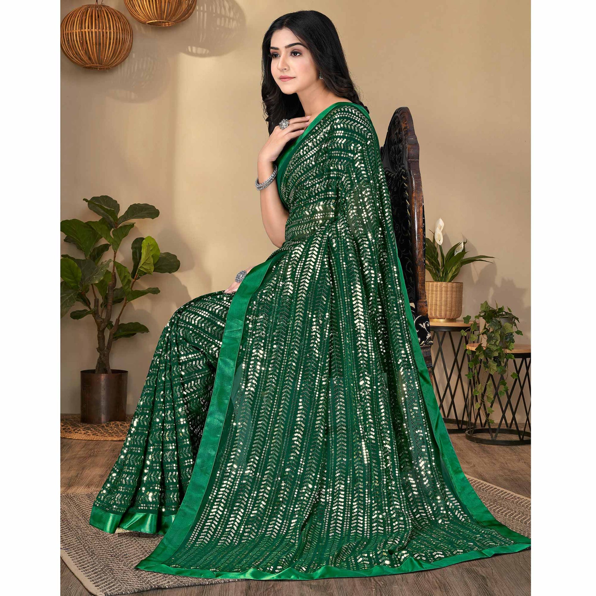 green-sequence-embroidered-georgette-saree-2