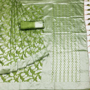 green-woven-cotton-silk-saree-with-tassels-3