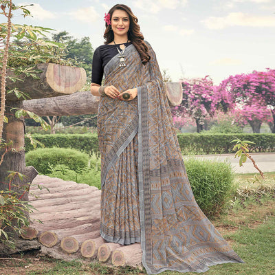 grey-brown-printed-chiffon-saree
