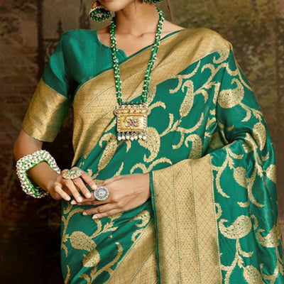 green-woven-banarasi-silk-saree-with-tassels-3