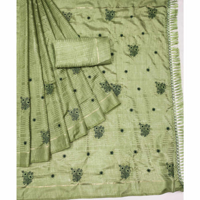 green-floral-embroidered-art-silk-saree