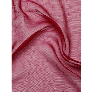 Magenta Purple Embroidered With Swarovski Work Viscose Saree