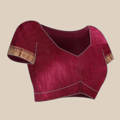 Maroon Foil Printed Zomato Saree