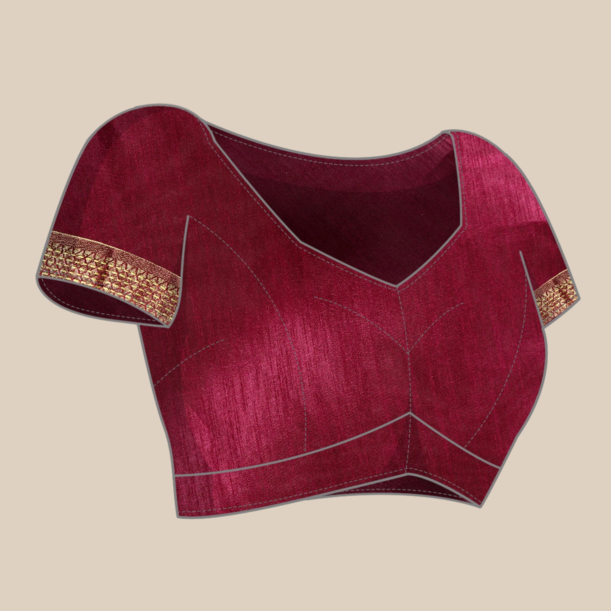 Maroon Foil Printed Zomato Saree