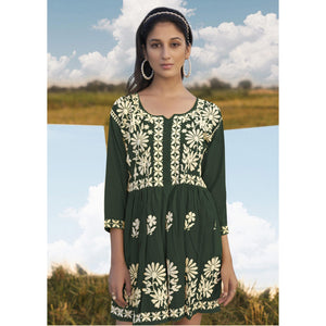 green-floral-embroidered-rayon-tunic