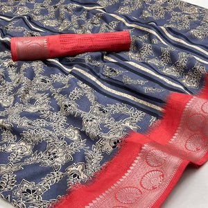 grey-floral-printed-with-woven-border-dola-silk-saree