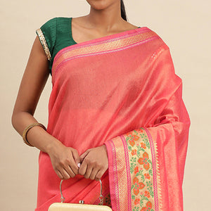 Gajari Woven Cotton Silk Saree