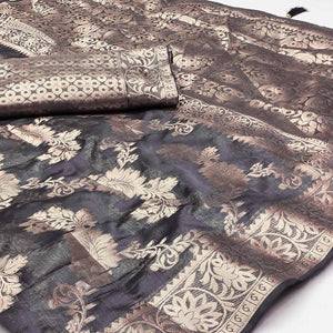 a-grey-floral-woven-art-silk-saree-with-tassels