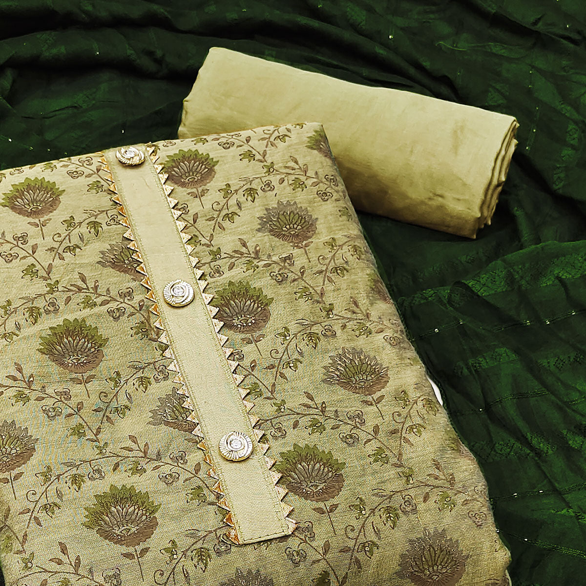 green-floral-printed-chanderi-dress-material