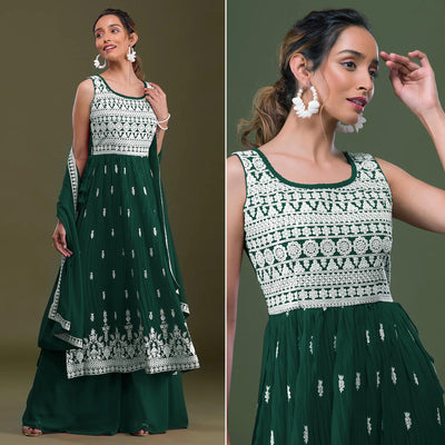 green-sequins-embroidered-georgette-semi-stitched-naira-cut-palazzo-suit