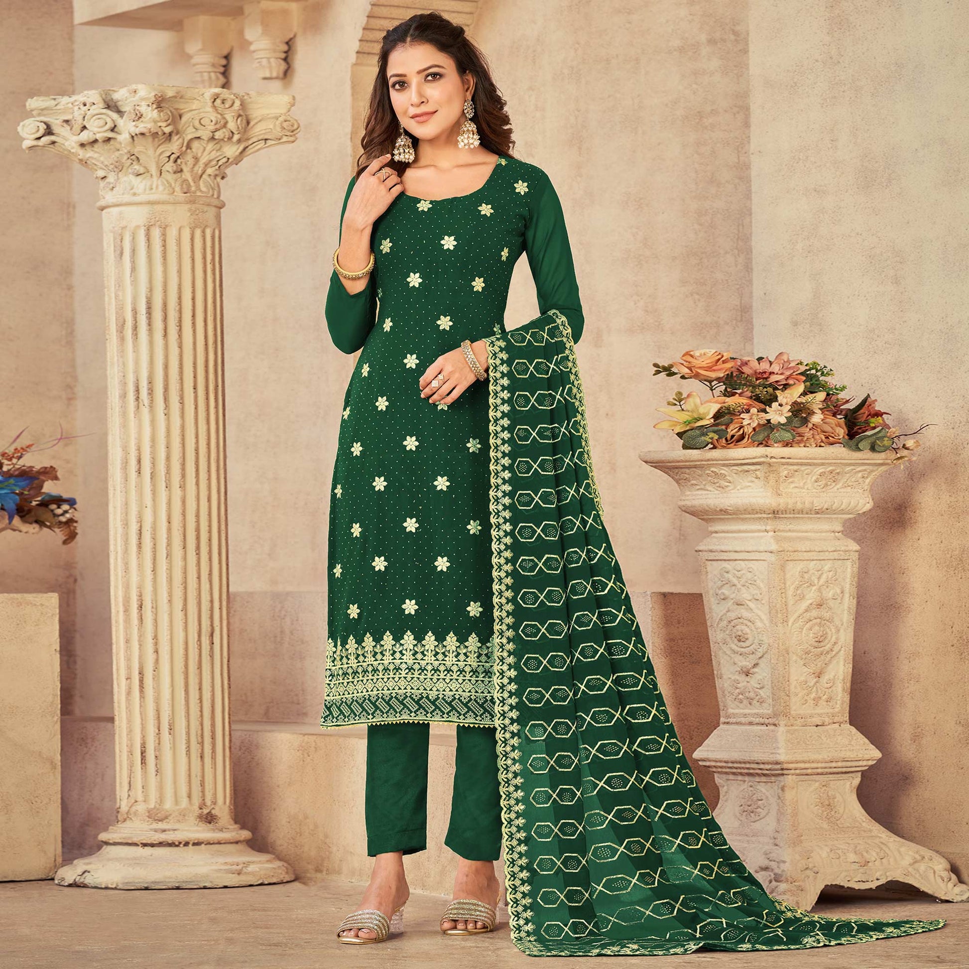 green-embroidered-georgette-suit