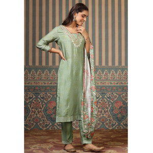green-printed-with-gota-work-muslin-salwar-suit