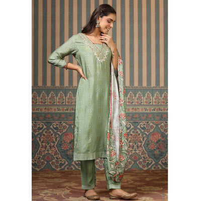 green-printed-with-gota-work-muslin-salwar-suit