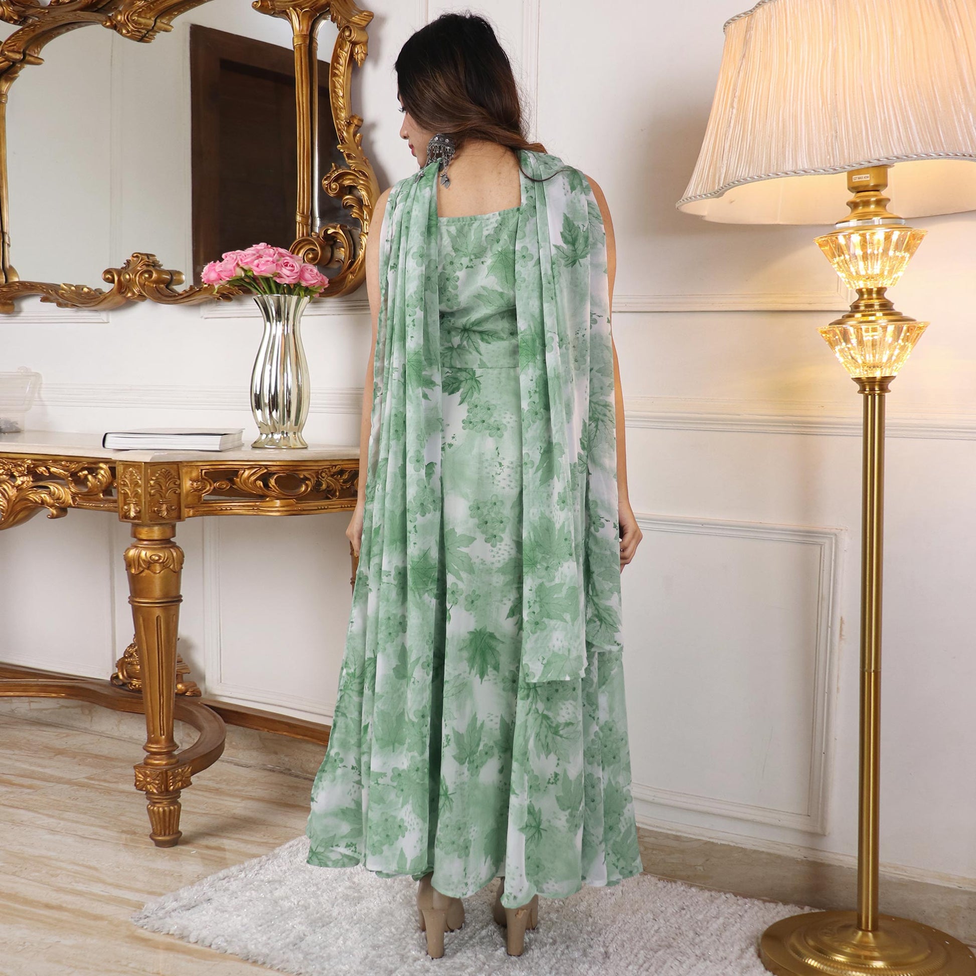 green-floral-printed-georgette-anarkali-suit
