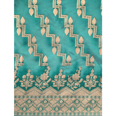 Morpich Floral Woven Organza Silk Saree With Tassels