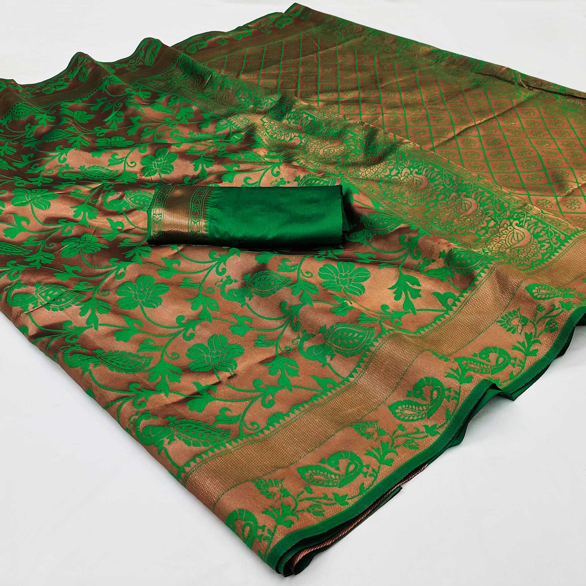 green-woven-cotton-silk-saree-9