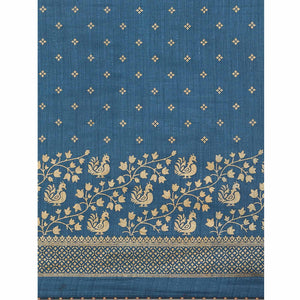 Blue Woven Vichitra Silk Saree