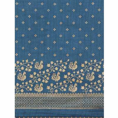 Blue Woven Vichitra Silk Saree