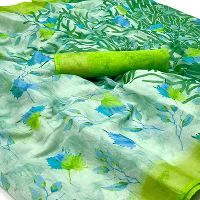20green-floral-printed-linen-saree