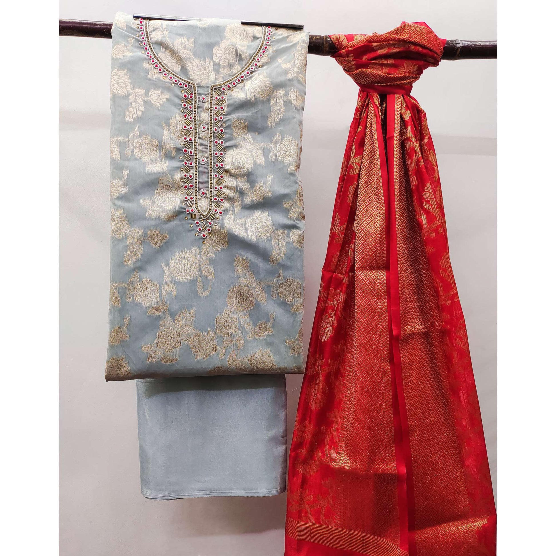 grey-floral-woven-with-handwork-banarasi-silk-dress-material