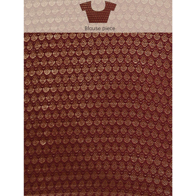 Maroon Foil Printed With Fancy Border Chiffon Saree