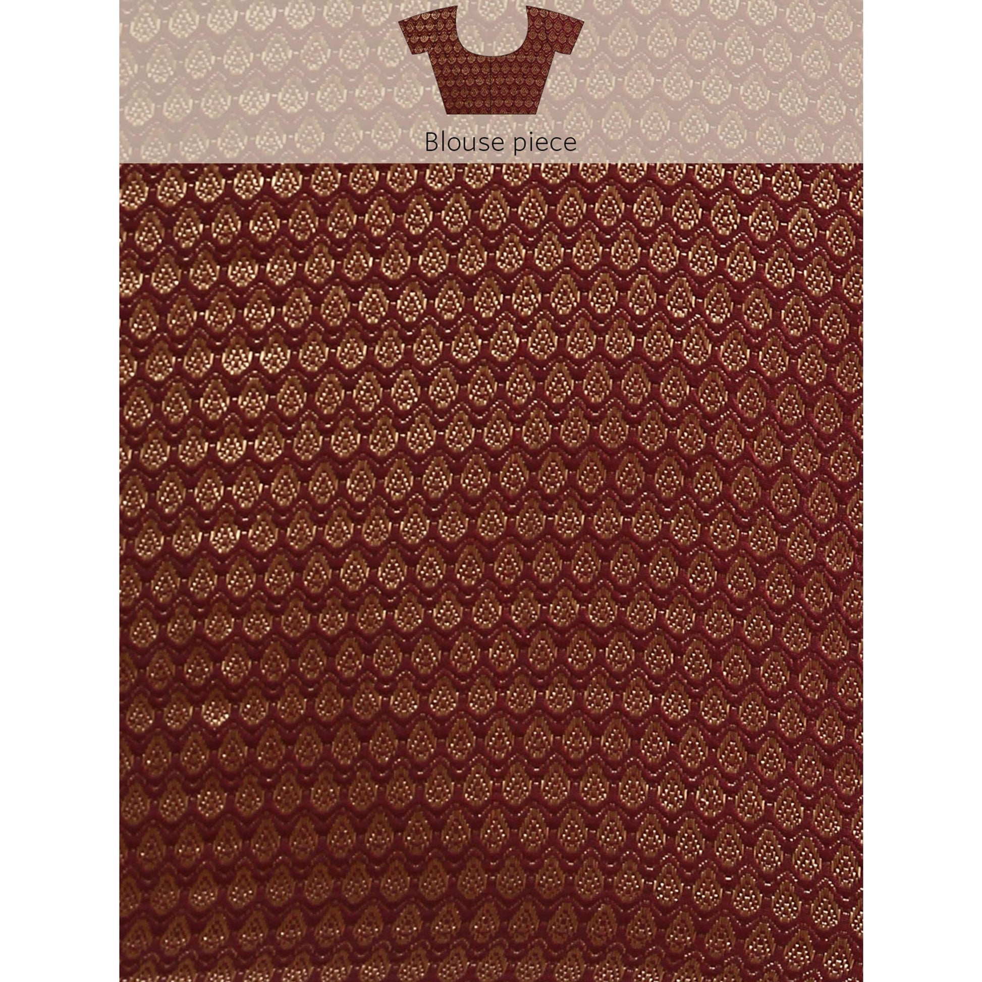 Maroon Foil Printed With Fancy Border Chiffon Saree