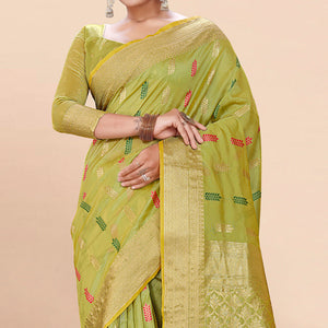 green-woven-organza-saree-with-tassels-9