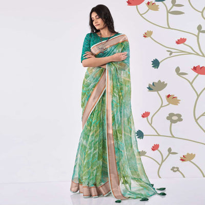 15green-printed-organza-saree-with-woven-border