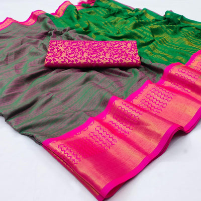 green-woven-cotton-silk-saree-4