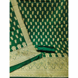 green-floral-woven-jacquard-dress-material