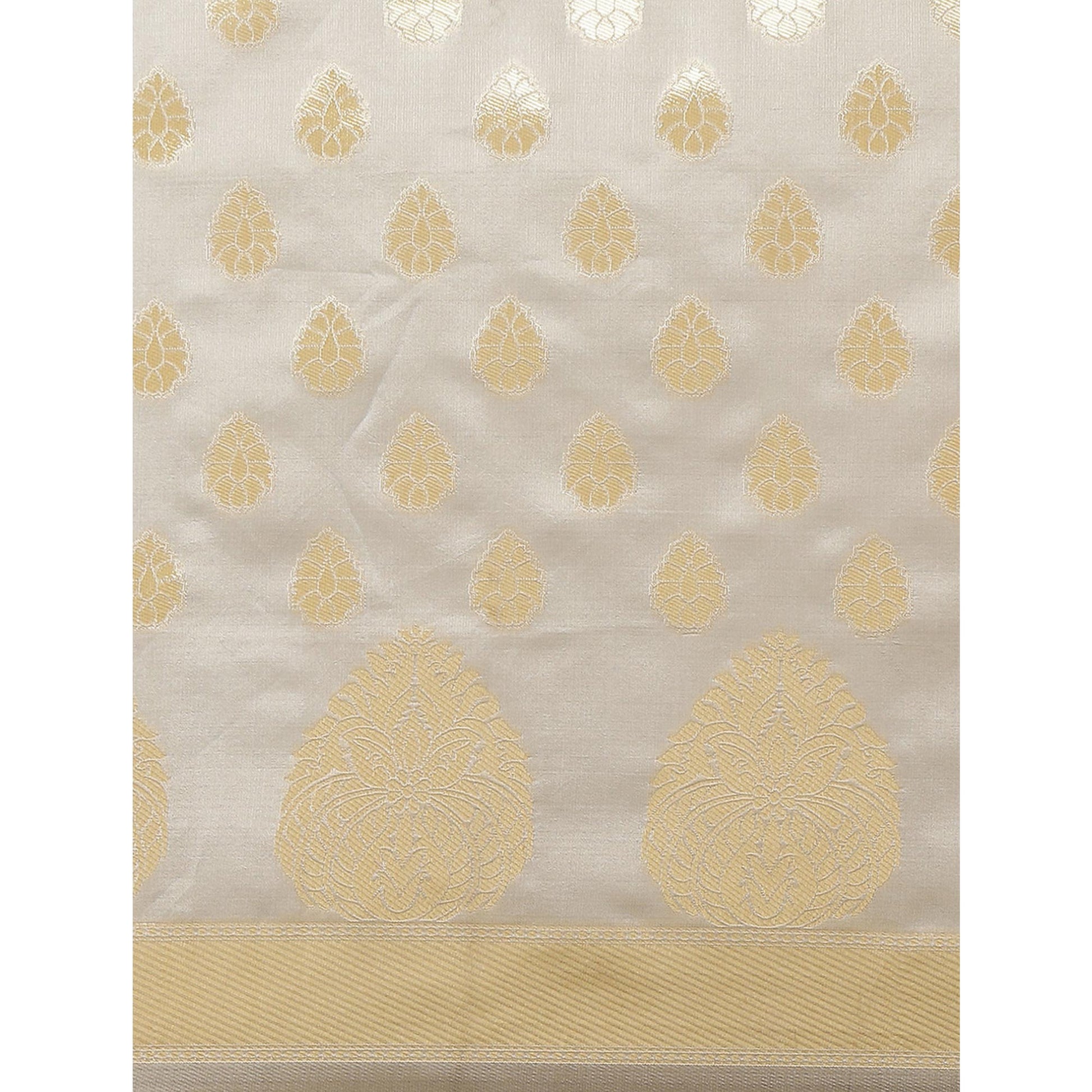 Grey-Maroon Woven Banarasi Silk Half & Half Saree