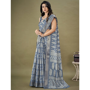 grey-floral-printed-dola-silk-saree