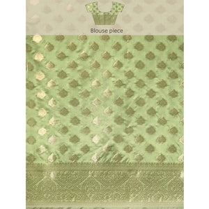 green-woven-organza-silk-saree-with-tassels-1