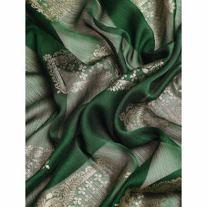 green-foil-printed-with-embroidered-border-chiffon-saree