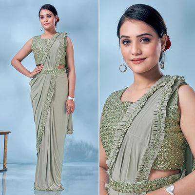 green-sequins-embroidered-ready-to-wear-lycra-saree
