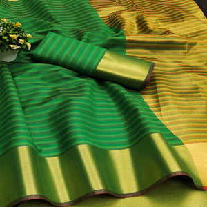 green-woven-cotton-silk-saree-7