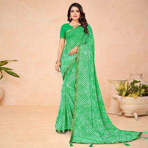 green-printed-chiffon-saree-3