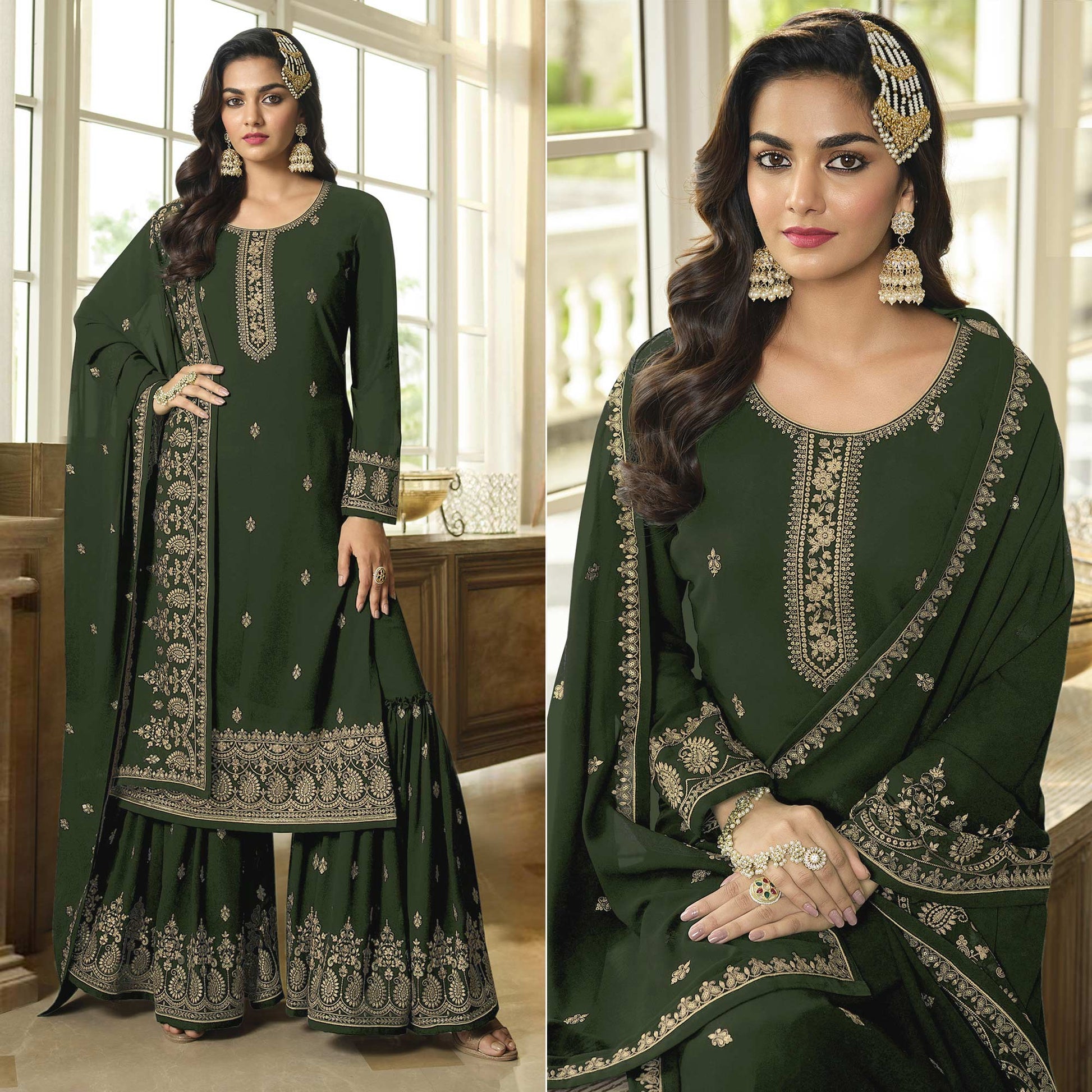 green-floral-embroidered-georgette-sharara-suit-1