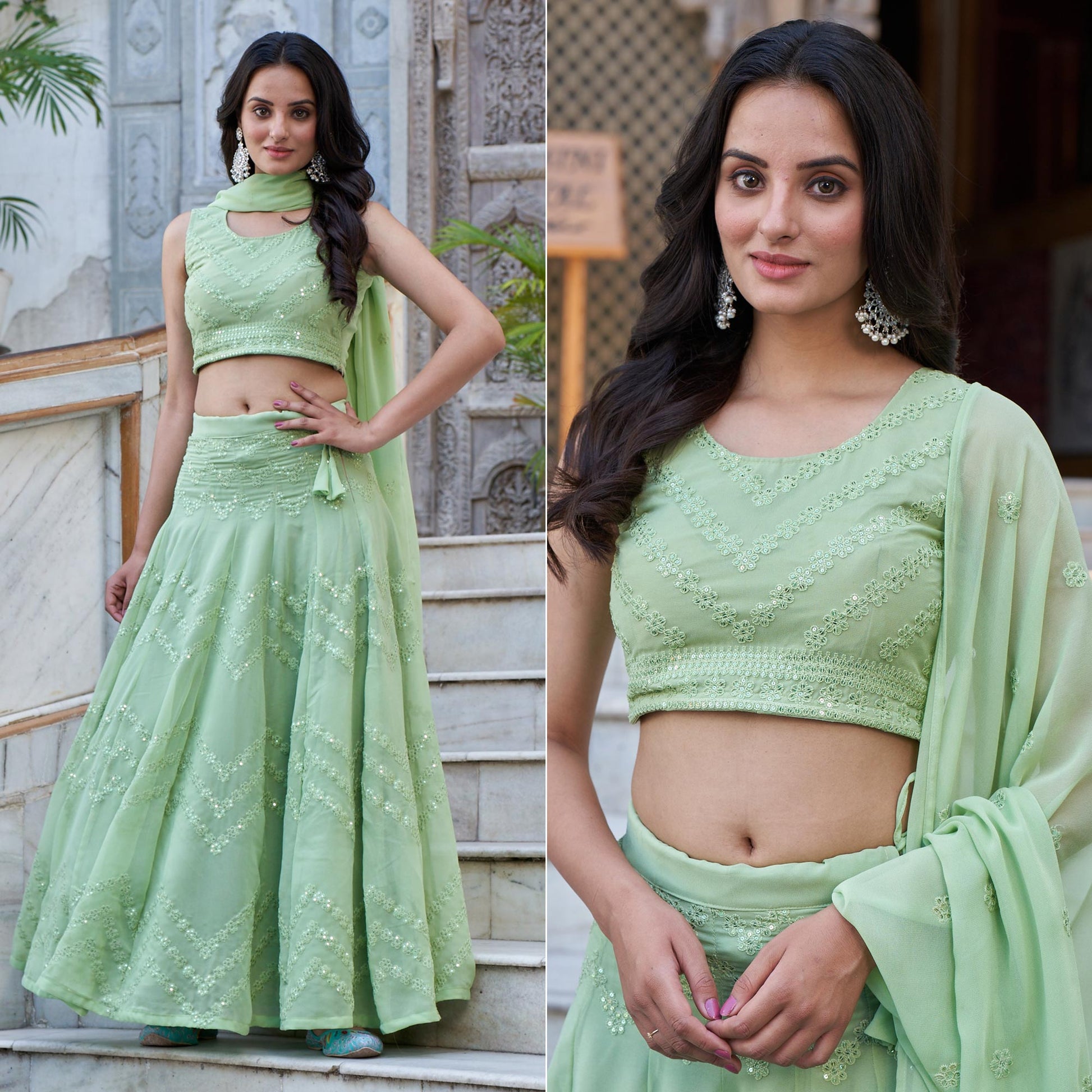 green-sequins-embroidered-viscose-georgette-lehenga-choli