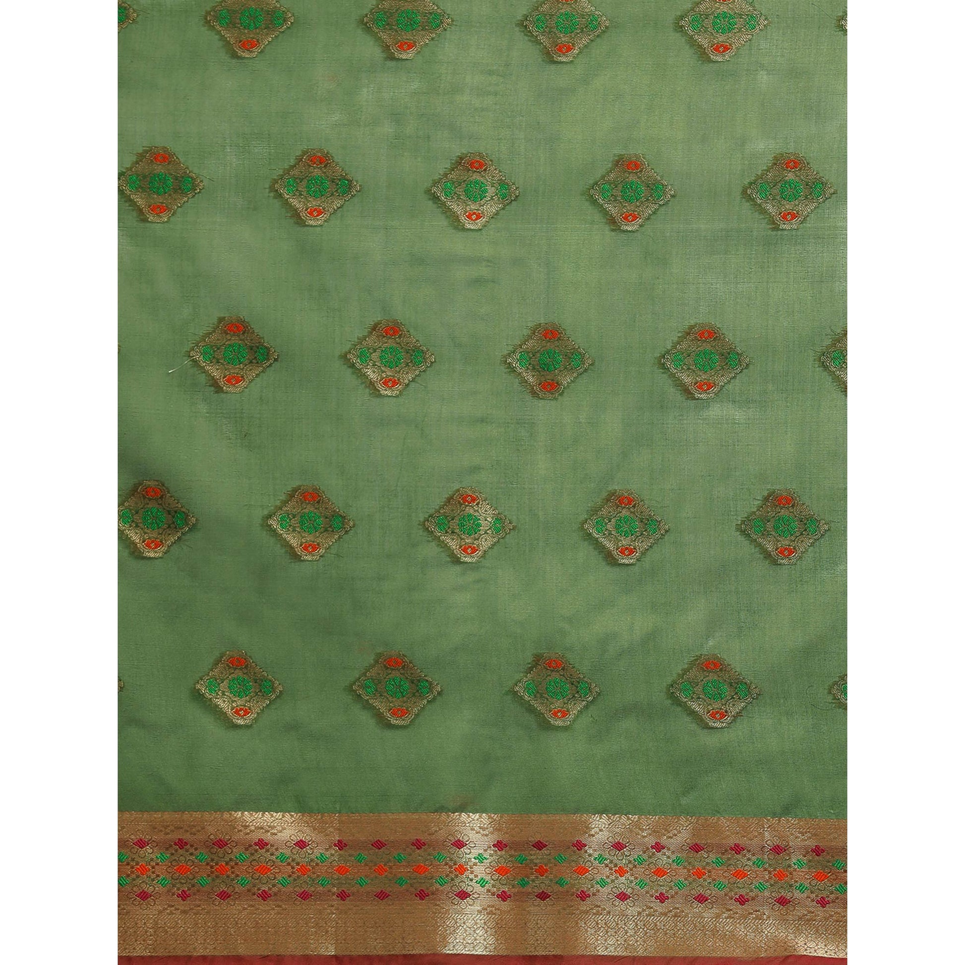 Mehendi Woven Organza Saree