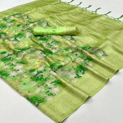 green-floral-digital-printed-jacquard-saree