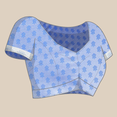 Blue Woven Kanjivaram Silk Saree WithTassels