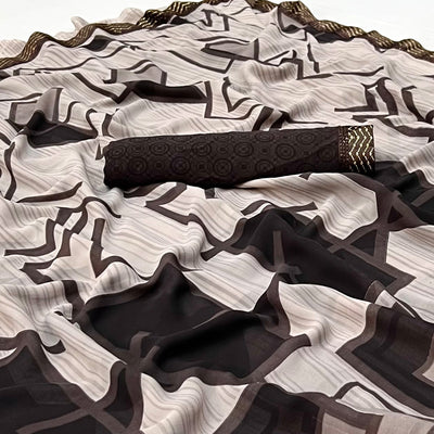 f-grey-geometric-printed-georgette-saree