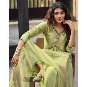green-floral-embroidered-art-silk-naira-cut-suit