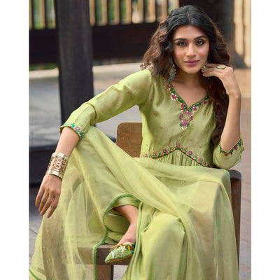 green-floral-embroidered-art-silk-naira-cut-suit