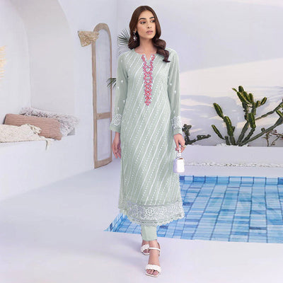 green-floral-embroidered-georgette-semi-stitched-suit-5