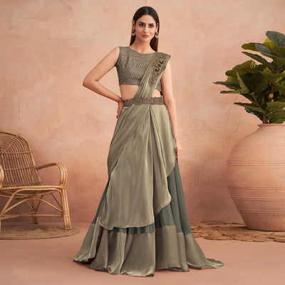 grey-gold-sequins-embroidered-ready-to-wear-art-silk-saree