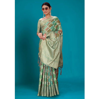 green-woven-organza-saree-with-tassels-16